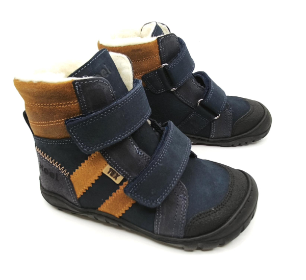 Koel barefoot Milo 3 Hydro navy Cognac Dětské sandále Renbut 13-106A