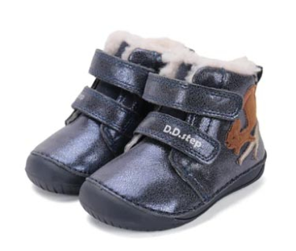D.D.Step Barefoot zimní boty W070-52214 Royal Blue Dětské sandále Renbut 13-106A