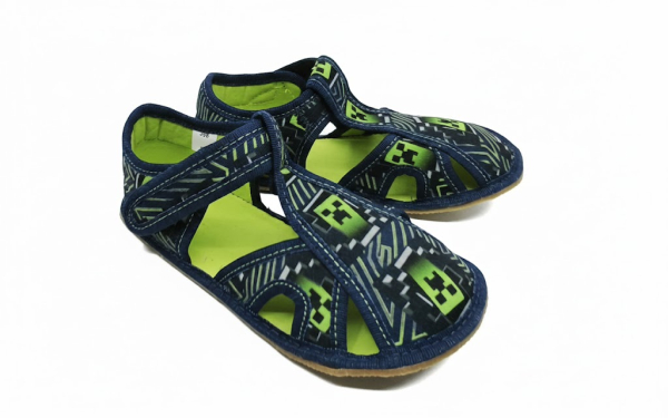 Ef Barefoot papuče 386 Green Craft Dětské sandále Renbut 13-106A