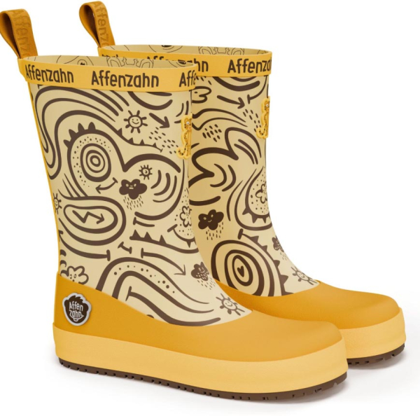 Affenzahn Rainoot Vegan Plashy Tiger Yellow Dětské sandále Renbut 13-106A