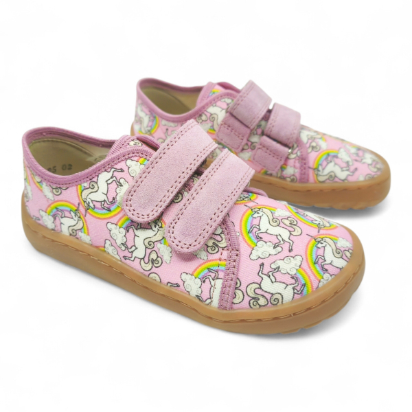 Froddo Barefoot Canvas G1700440- 12 White Pink Dětské sandále Renbut 13-106A