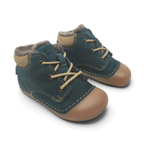 Koel Barefoot Crawl Ava Leather Wool 110 Blue Dětské sandále Renbut 13-106A