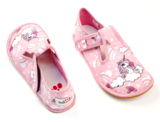 Ef barefoot dievčenske papuče 395 Pink Unicorn