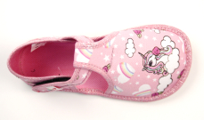 Ef barefoot dievčenské papuče 385 Pink Unicorn