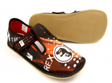 Ef Barefoot chlapčenské papuče395 Trex Black Ef Barefoot chlapčenské papuče395 Trex Black