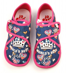 Ef Barefoot dievčenské papuče 394 World Girl