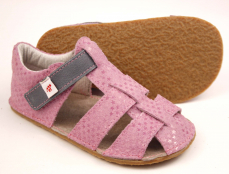 Ef Barefoot sandálky Ružová s šedou