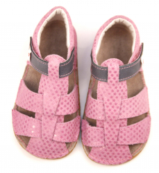 Ef Barefoot sandálky Ružová s šedou