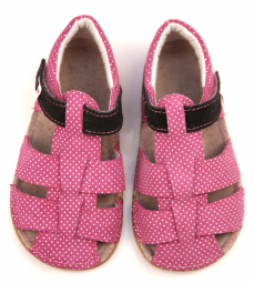 Ef Barefoot sandálky Ružova s čiernou