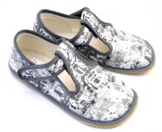 Barefoot papuče šedý nápis
