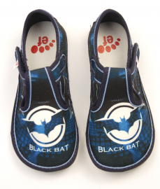 Ef barefoot chlapčenské papuče 395 Black Bat